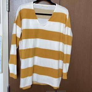 Yellow and White Striped Sweater